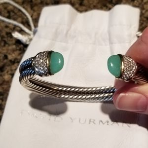 D. Y. Diamonds, Chalcedony 18kgold  Cuff Bracelet